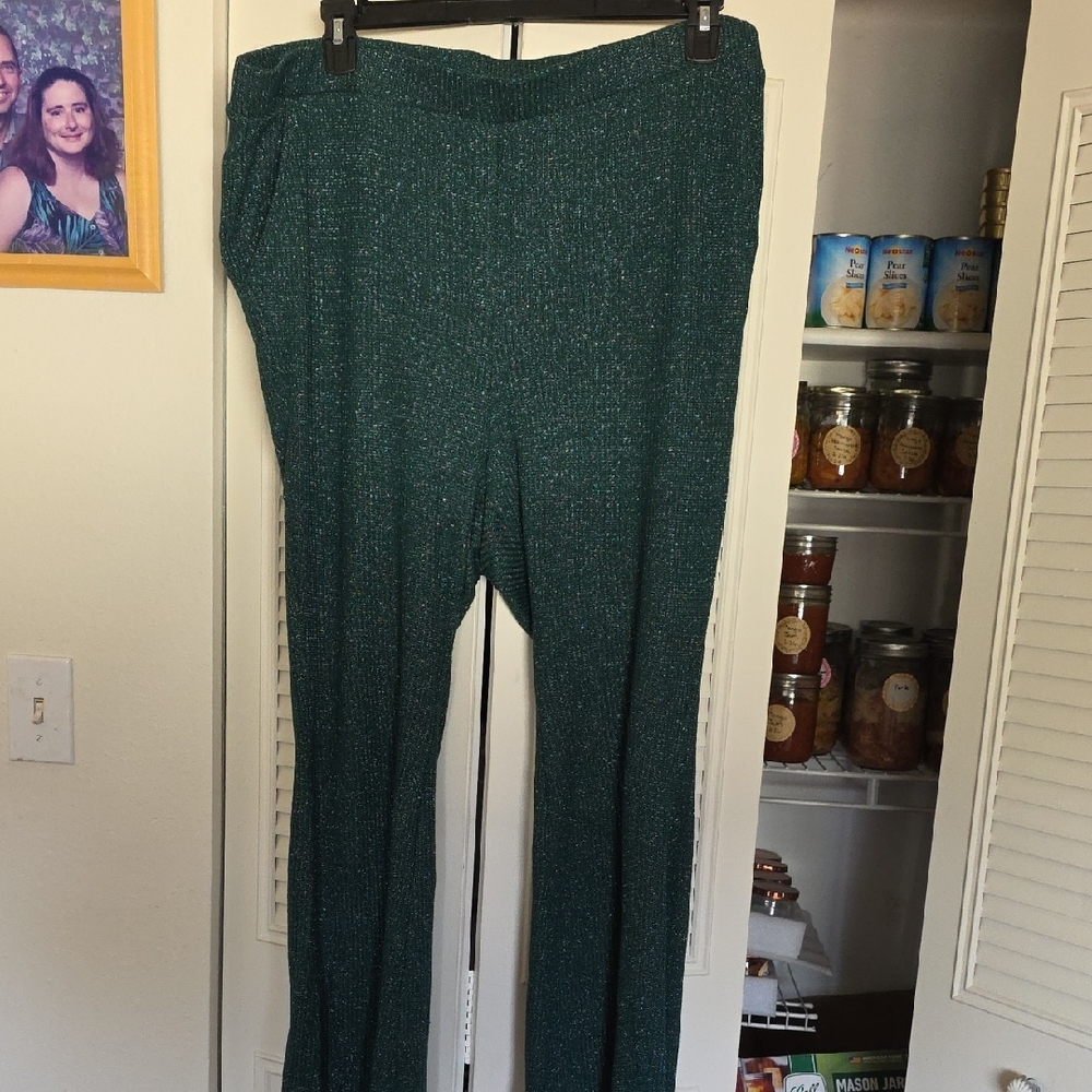 torrid Emerald Metallic Knit Leggings